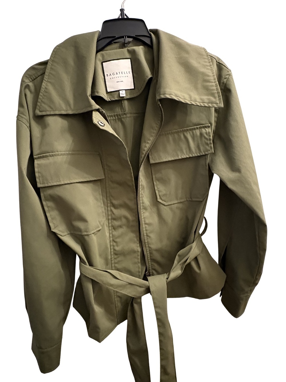 Women’s Olive Utility Style Belted Jacket
